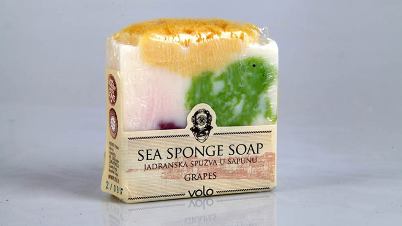 sea sponge soaps with grapes